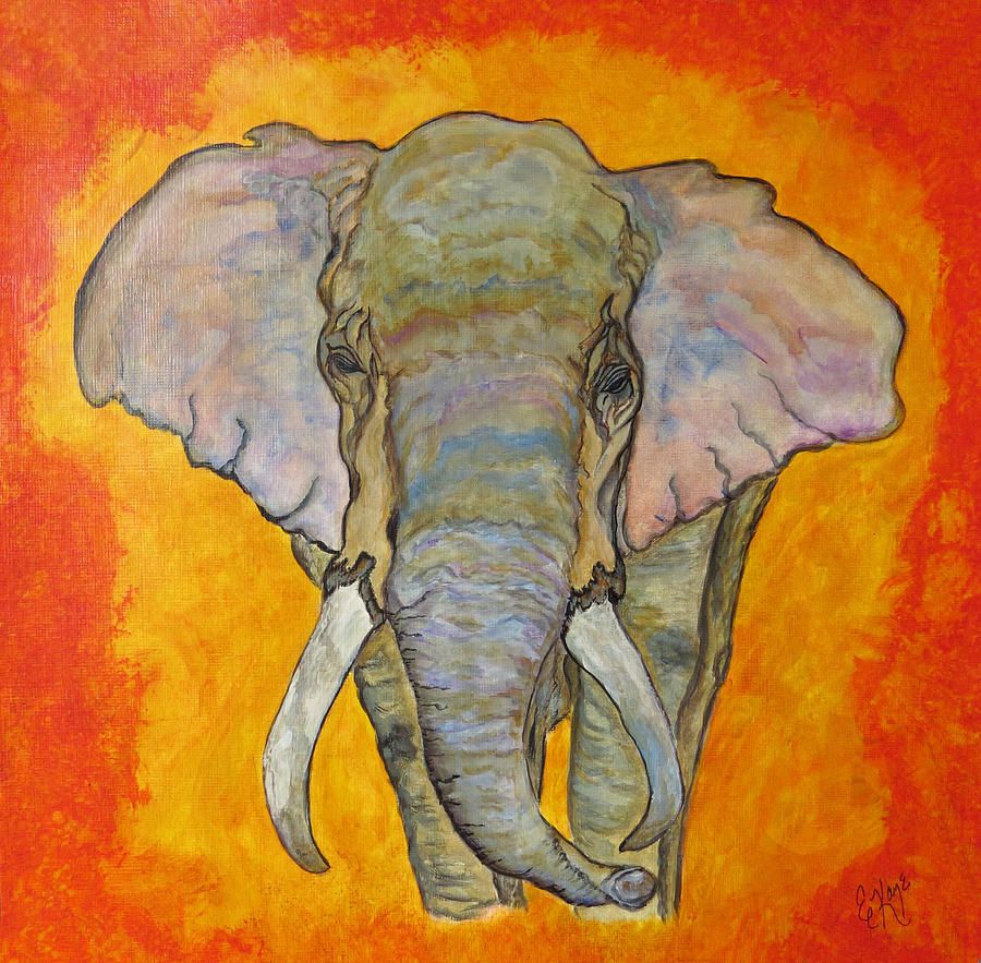 900x883 African Male Elephant Painting - Buy Elephant Painting