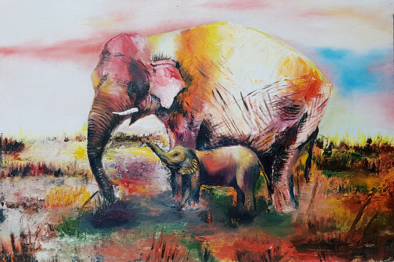 1280x853 Buy Figurative Paintings Online - Buy Elephant Painting