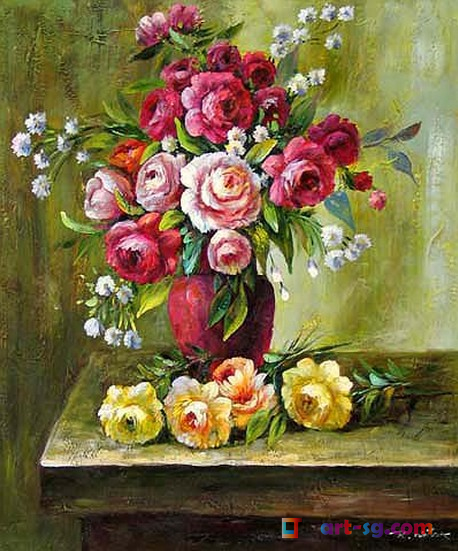 458x551 Flower Paintings Lj Oil Painting 100% Hand Made Hand Painted - Buy Flower Painting