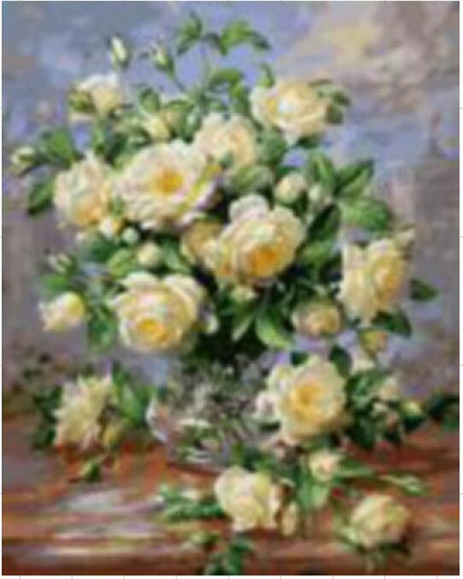 512x640 Buy Modern White Rose Blooming Picture Home Decor - Buy Flower Painting
