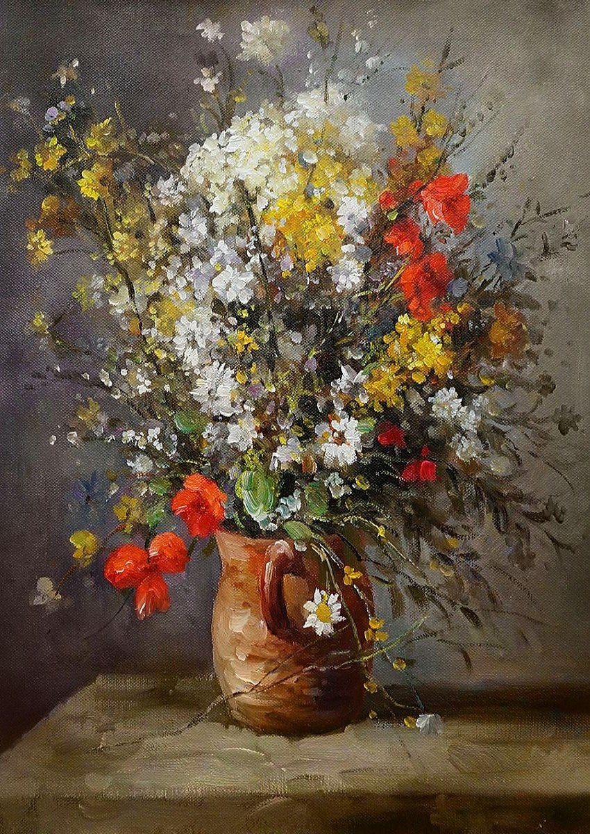 850x1200 Buy Beautiful Flower Vase By Community Artists Group@ Rs. 6790 - Buy Flower Painting