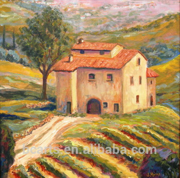 350x347 Handmade Tuscany Italian Vineyard Landscape Oil Painting For Wall - Buy Landscape Painting