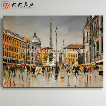 350x350 Wholesale Handmade Canvas Paintings Paris Street Scene Oil - Buy Oil Painting