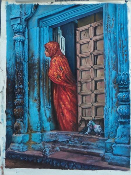 450x600 Sunil Kapoor Original Hand Painted Art Painting Online. Subject - Buy Oil Painting Online