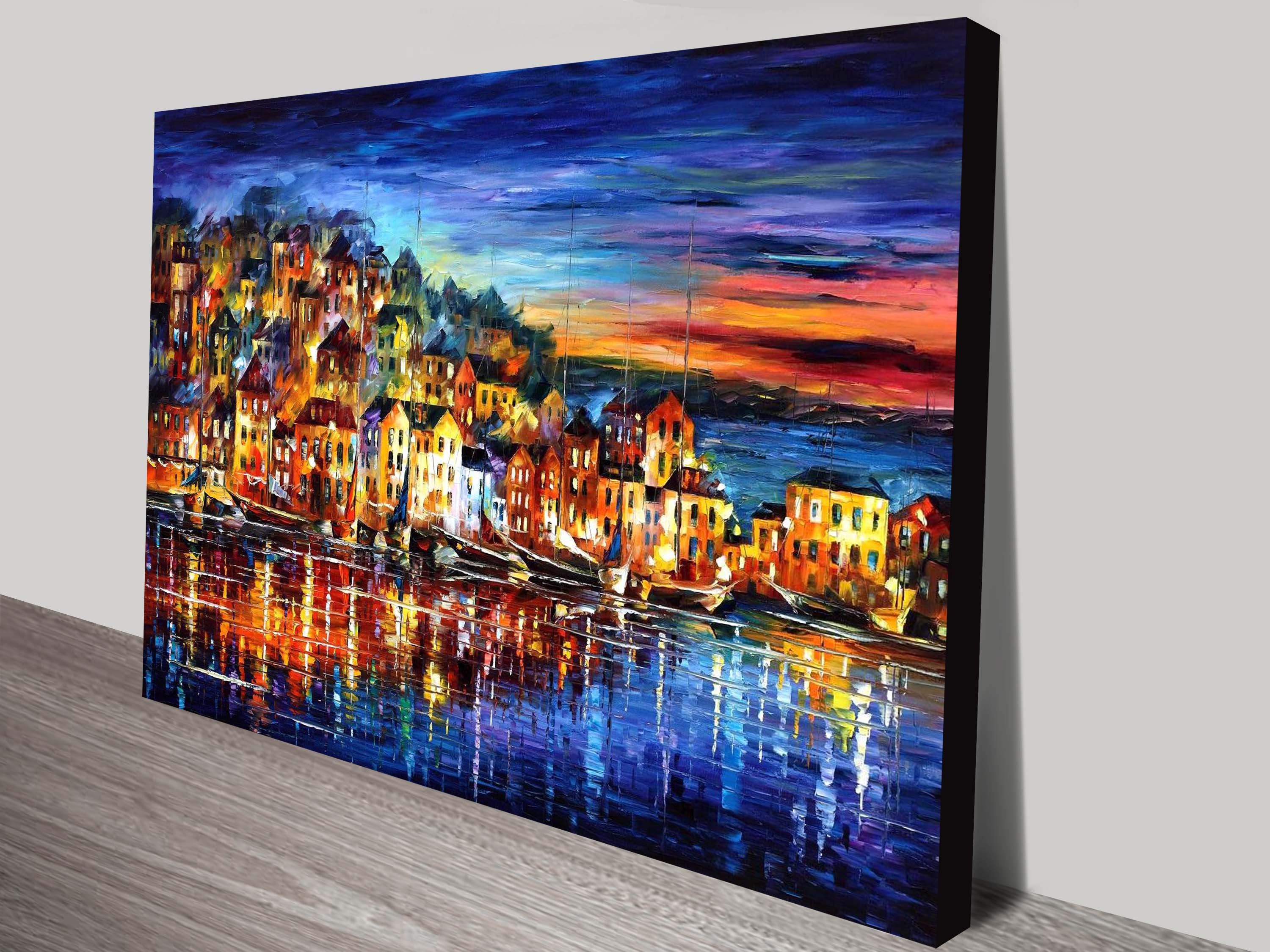3000x2250 Quiet Town Buy Leonid Afremov Canvas Print Online - Buy Prints Of Painting
