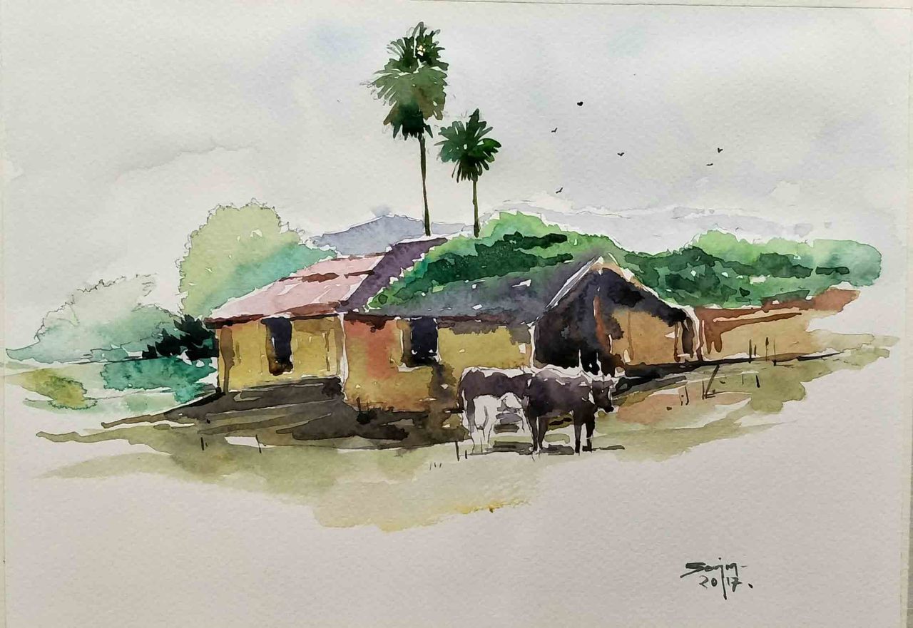 1280x881 Buy Watercolor Painting Handmade Painting By Sanjay Das. Code - Buy Watercolor Painting