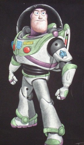 290x500 Buzz Lightyear Toy Story Black Velvet Oil Painting, Is 100 - Buzz Lightyear Painting
