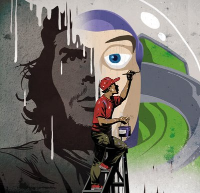 400x385 Che Guevara Vs. Buzz Lightyear Colleen Kelly - Buzz Lightyear Painting