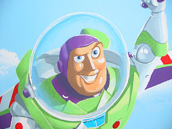 350x263 Toy Story Mural, Woody, Shrek Monsters Inc. - Buzz Lightyear Painting