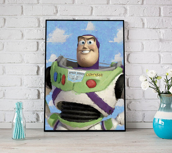 570x506 Buzz Lightyear Toy Story Poster Disney Painting Toy Story Art - Buzz Lightyear Painting