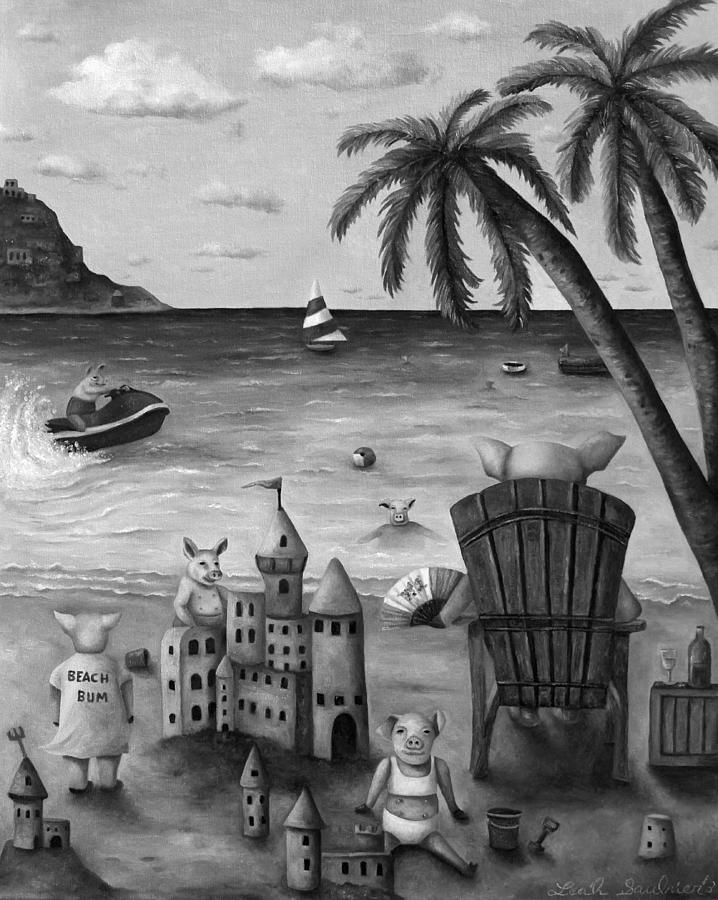 718x900 The Bacon Shortage In Bw Painting By Leah Saulnier The Painting Maniac - Bw Painting