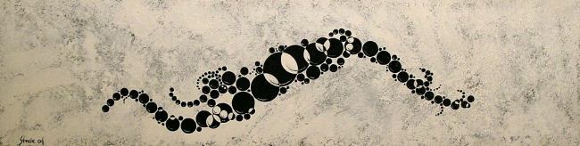 650x164 The Bubbles Abstract Bw Painting - Bw Painting