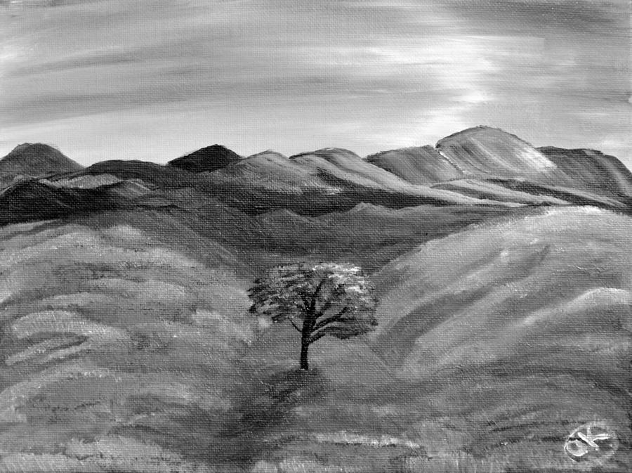 900x673 The Introvert Bw Painting By Angella Kingston - Bw Painting