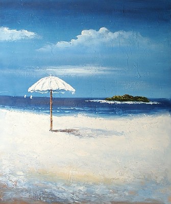 335x400 Sea Painting Pergola On The Beach Painting, Aunknown Artist - By The Sea Painting