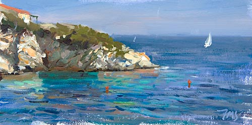 500x248 Daily Paintings House By The Sea, Sormiou Postcard From Provence - By The Sea Painting