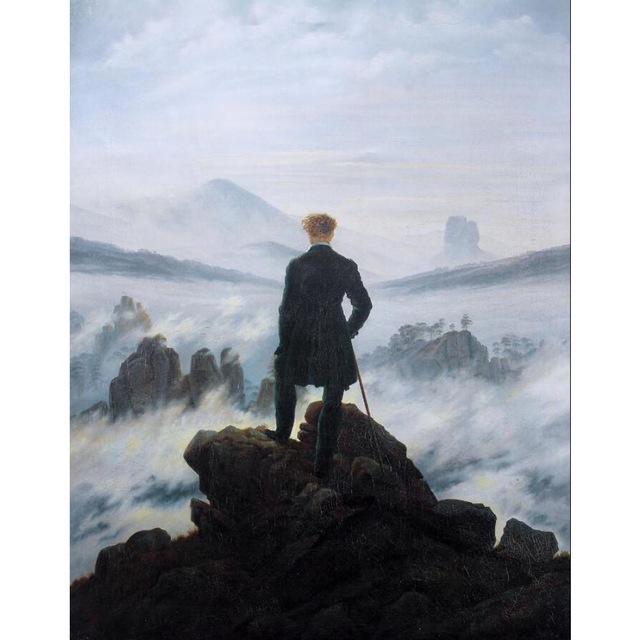 640x640 Famous Oil Painting Landscapes The Wanderer Above The Sea Of Fog - By The Sea Painting
