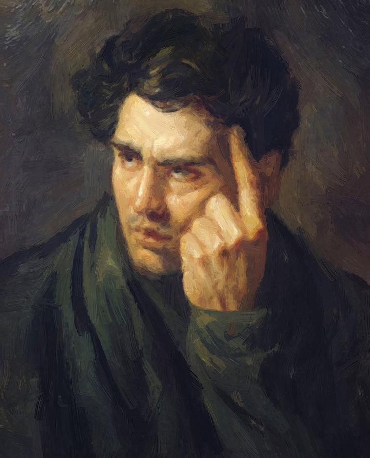 727x900 Portrait Of Lord Byron Painting By Gericault Theodore - Byron Painting
