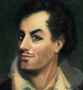 279x300 The Rakish Poet Lord Byron Painting By Dan Terry - Byron Painting