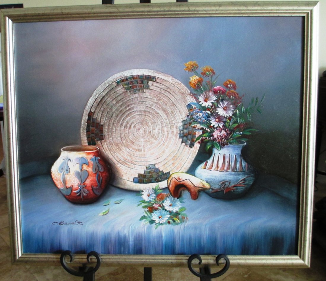 1100x948 C. Benolt Oil On Canvas Textured Painting - C Benolt Oil Painting