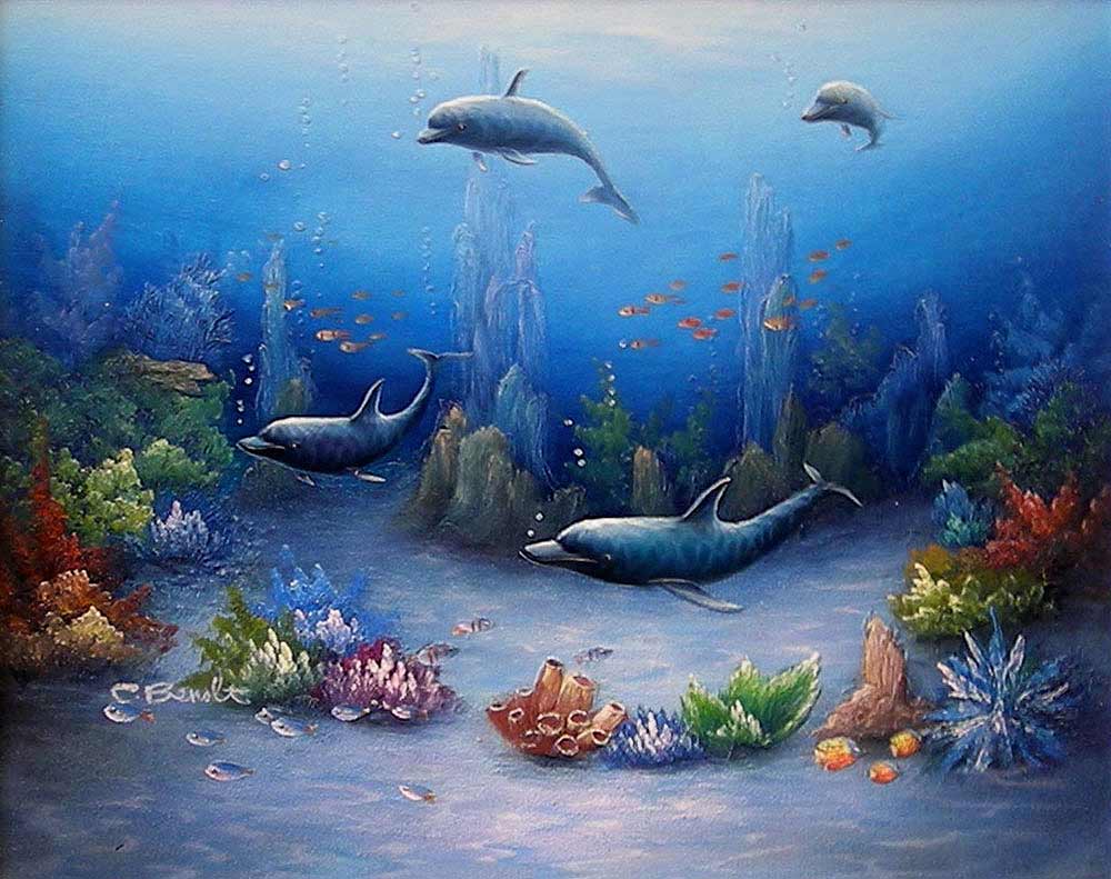 1000x791 Undersea Playground - C Benolt Oil Painting