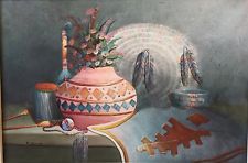 225x148 Vintage Southwestern Oil Canvas Original Painting C - C Benolt Oil Painting