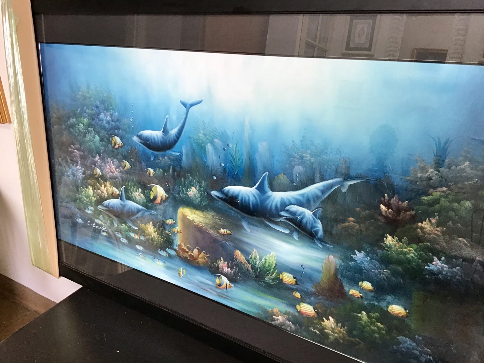 1600x1200 C.benolt Art Dolphins Under Sea Diamond Jims Trading - C Benolt Painting
