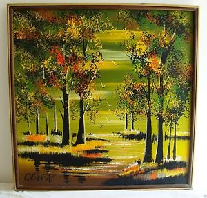 300x286 C. Roberts Oil Or Acrylic Painting Landscape Trees Ebay - C Roberts Painting