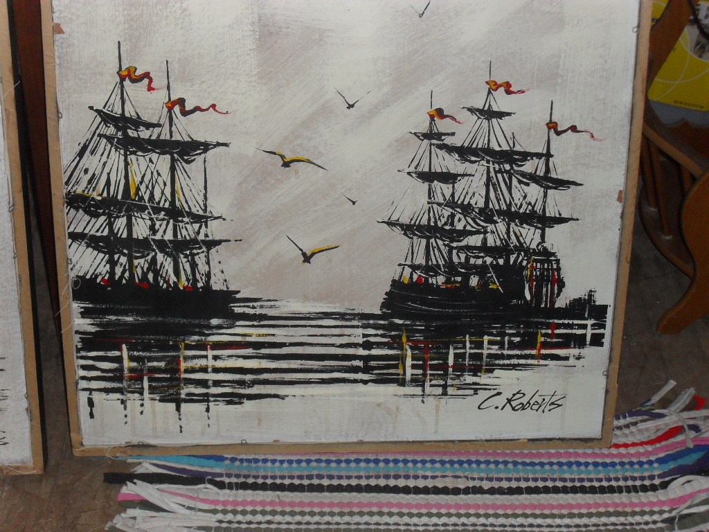 1024x768 C. Roberts Pirate Ships Collectors Weekly - C Roberts Painting