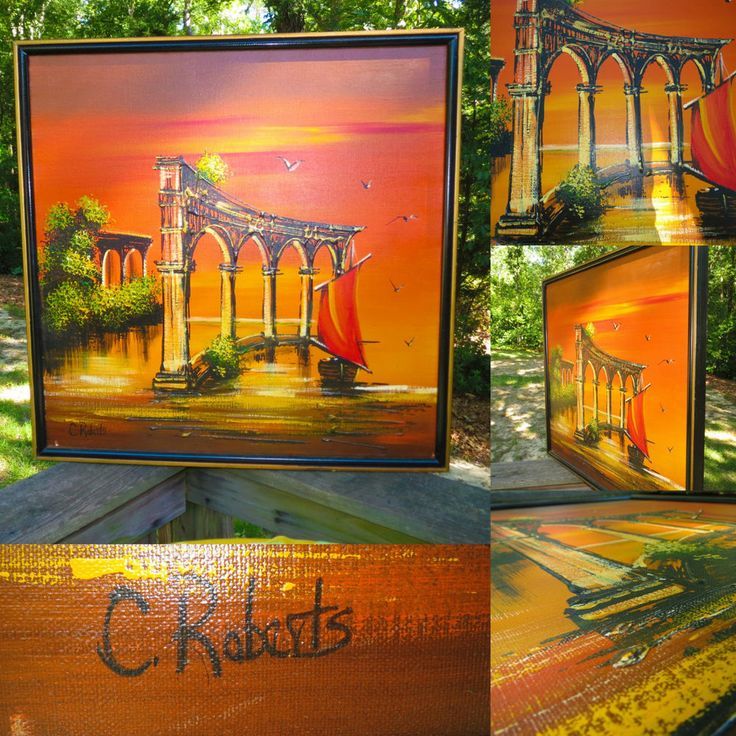736x736 Images Of Mid Century Paintings Orange Mid Century Modern C - C Roberts Painting