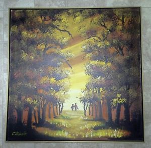 300x295 C. Roberts 1970's Golden Trees Passagepainting Ebay - C Roberts Painting