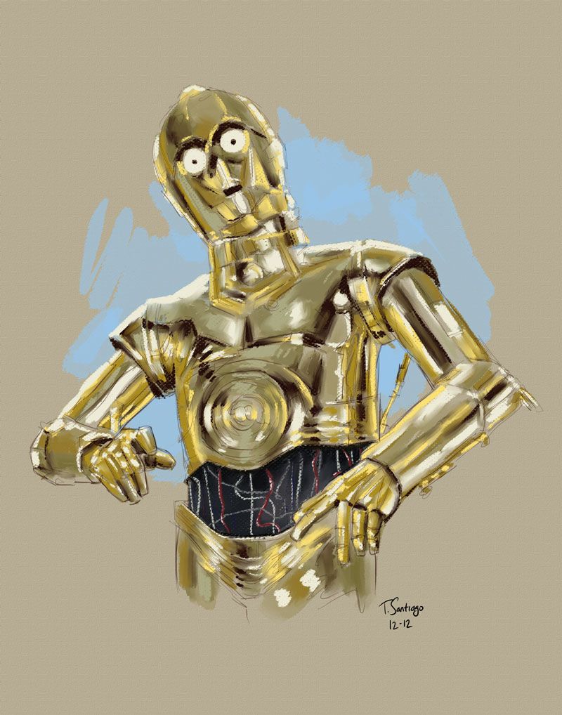 800x1018 C3po Art - C3po Painting