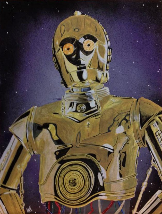 629x829 C3po Painting By Aquamarie1995 - C3po Painting
