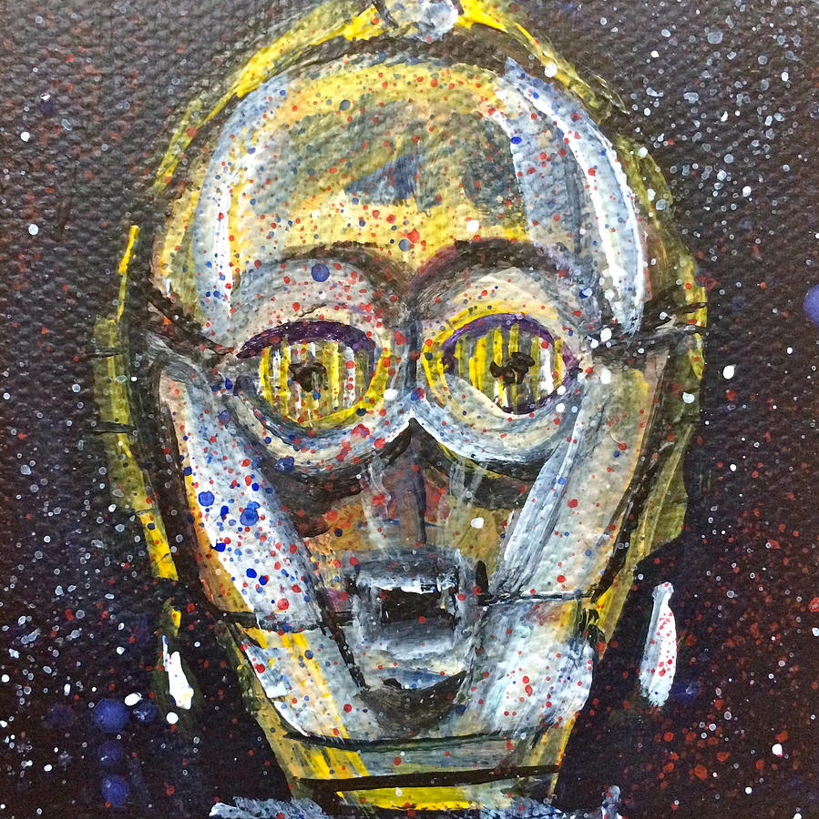 899x900 C3po Painting By Mary Gallagher Stout - C3po Painting