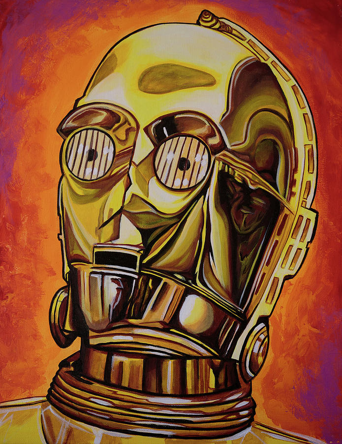 695x900 C3po Painting By Matt Brown - C3po Painting