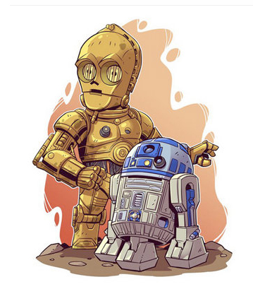 359x409 C3po Amp R2d2 Star Wars Cartoon Diamond Painting Embroidery Kit 5d - C3po Painting