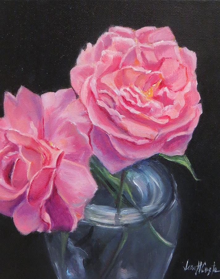 712x900 Cabbage Roses Painting By Jean Costa - Cabbage Rose Painting