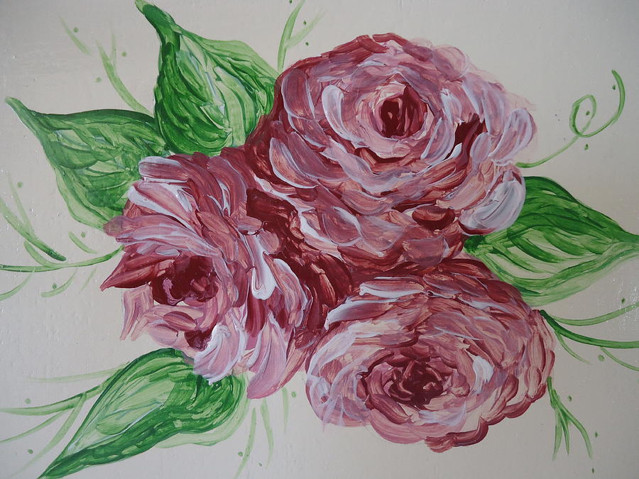 900x675 Cabbage Roses Painting By Leslie Manley - Cabbage Rose Painting