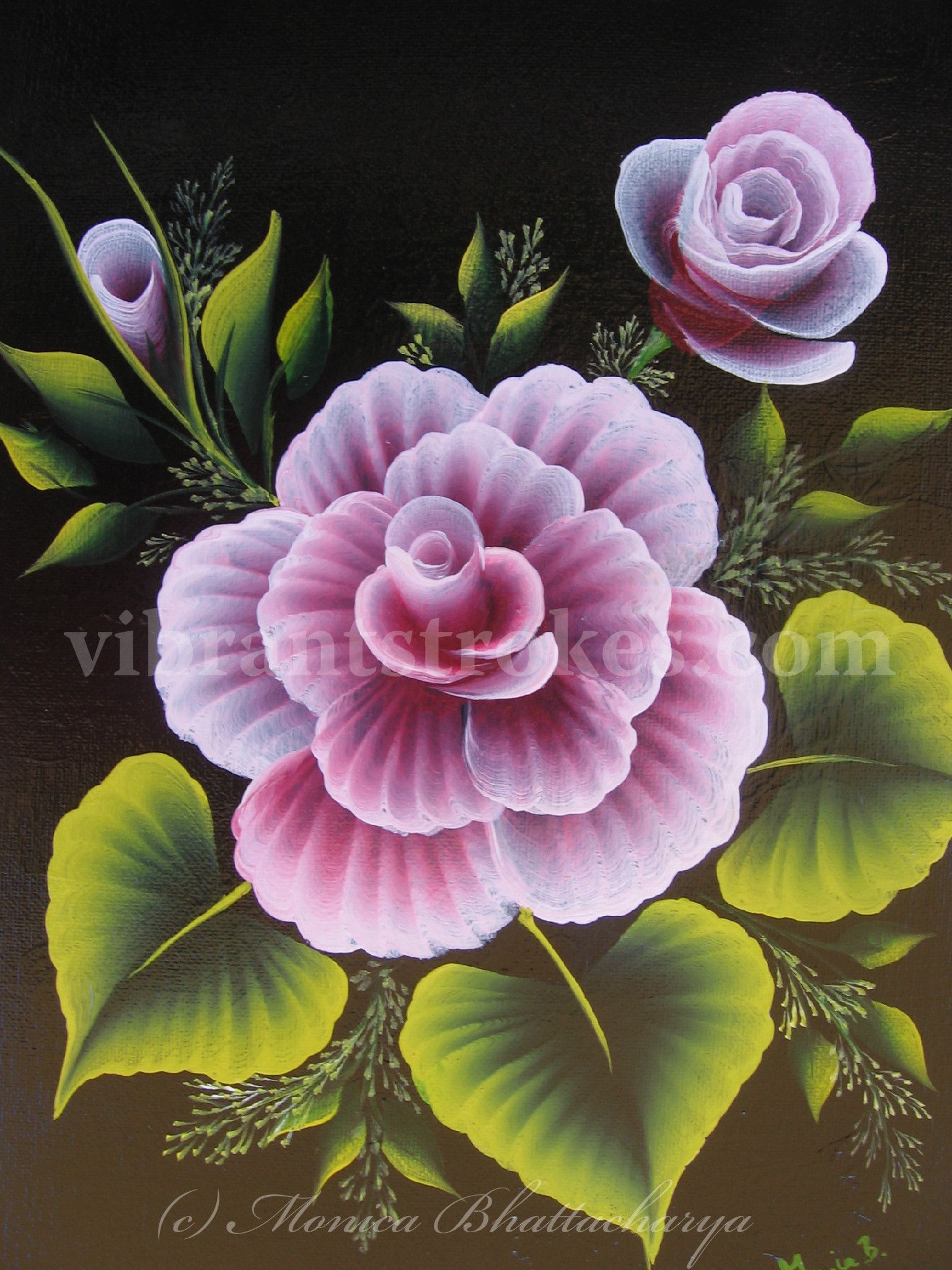 1536x2048 Monica's One Stroke Cabbage Rose Done In Donna Dewberry's One - Cabbage Rose Painting