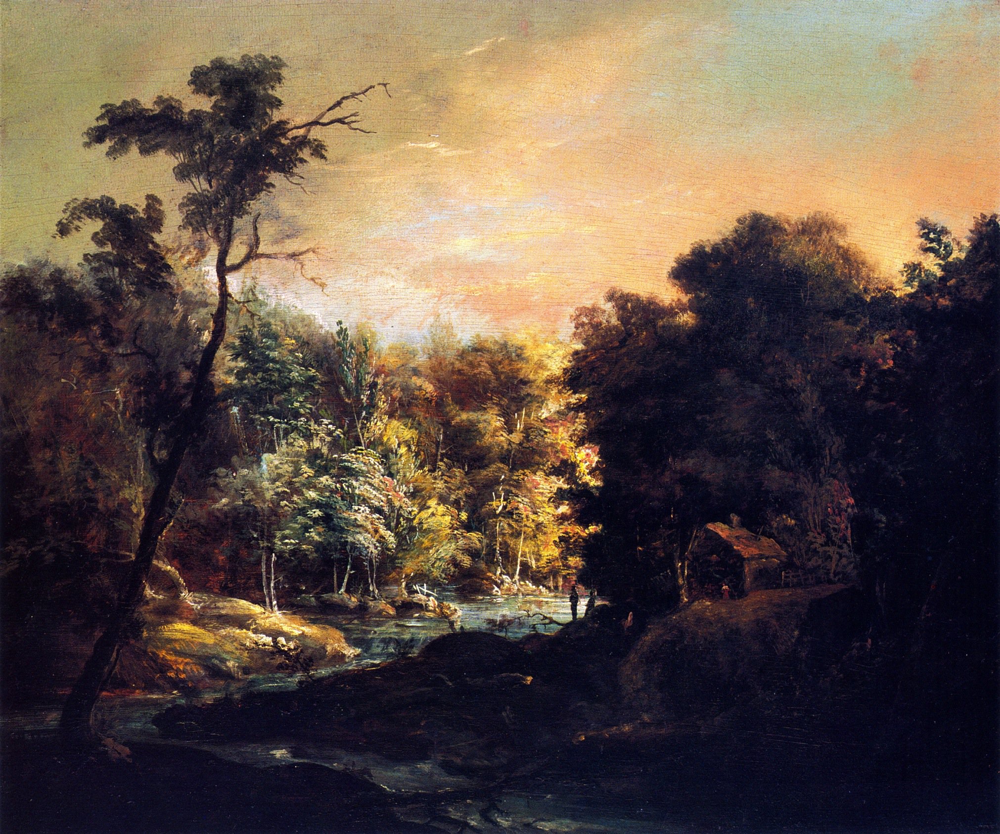 2022x1686 Cabin In The Woods Painting Charles Codman Oil Paintings - Cabin In Woods Painting