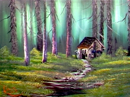450x337 Season 4 Of The Joy Of Painting With Bob Ross - Cabin In Woods Painting