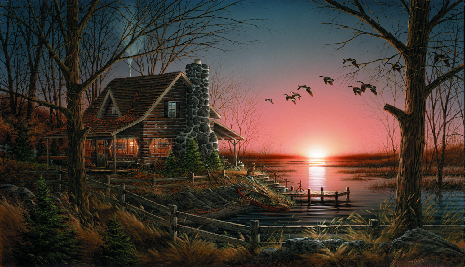 Cabin Painting At Paintingvalley Com Explore Collection Of Cabin