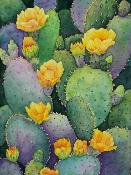 450x600 Cactus Flowers - Cactus Flower Painting