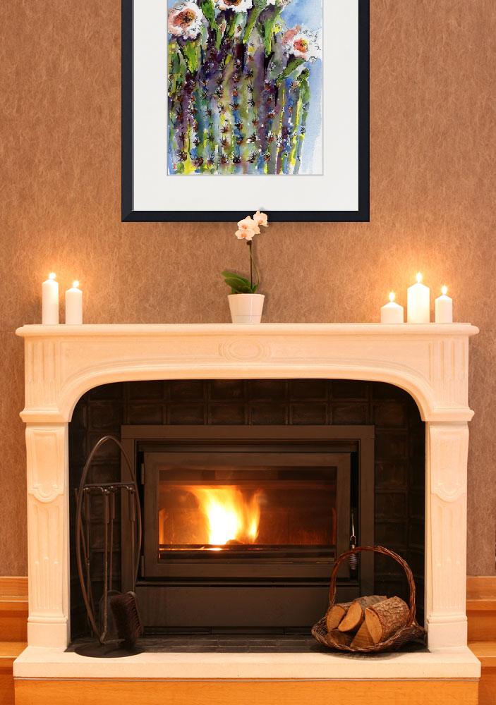 703x1000 Stunning Cactus Flower Painting Reproductions For Sale On Fine - Cactus Flower Painting