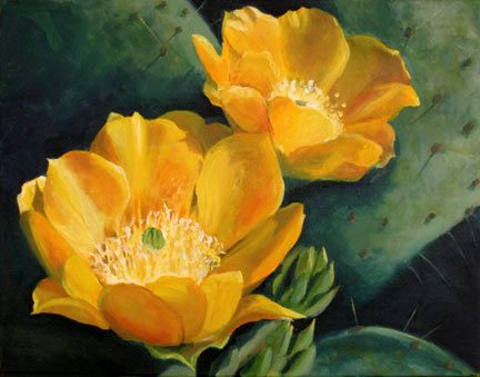 432x339 Grant Cactusflower.jpg Cactus Art Paintings - Cactus Flower Painting