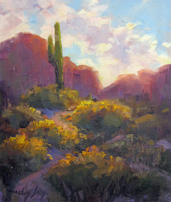 600x710 Landscape Artists International Plein Air Painting Saguaro Cactus - Cactus Landscape Painting