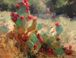 300x227 Art Print Western Cactus Landscape Oil Painting Picture Printed - Cactus Landscape Painting