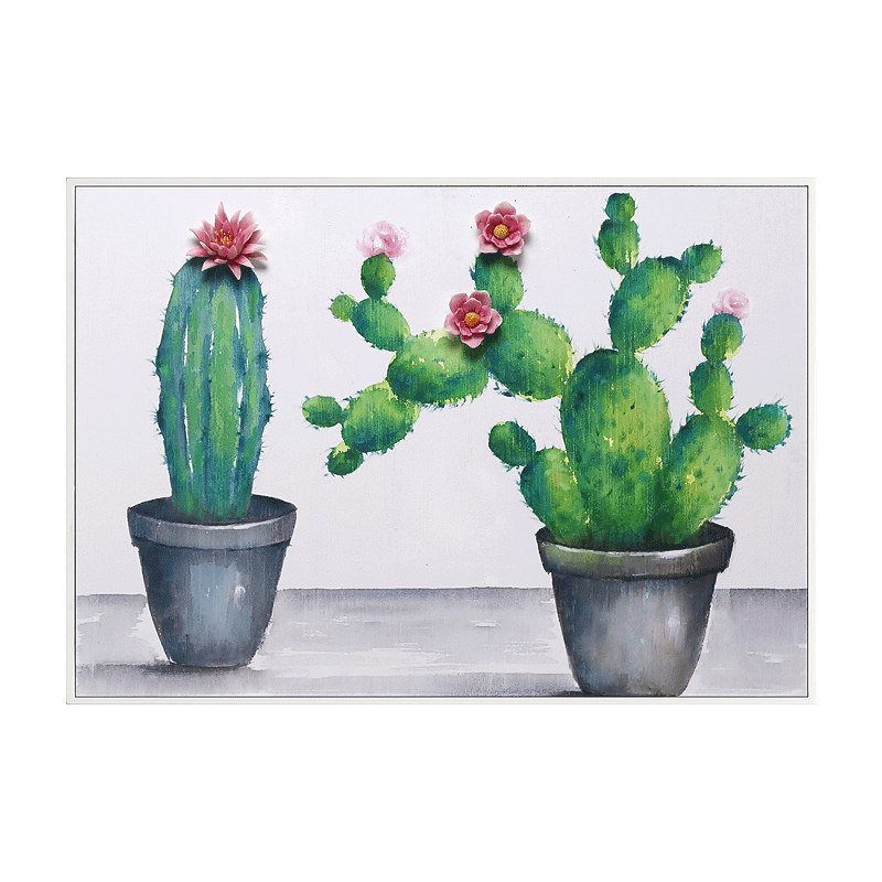 800x800 Handpainted Cactus Oil Painting American Style Still Life - Cactus Oil Painting