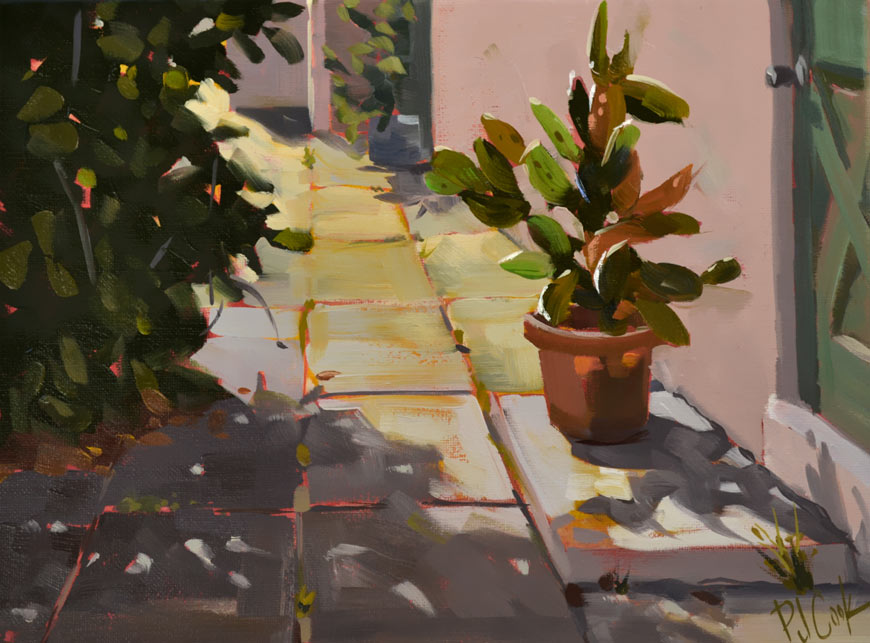 870x643 Morning Cactus Oil On Canvas - Cactus Oil Painting