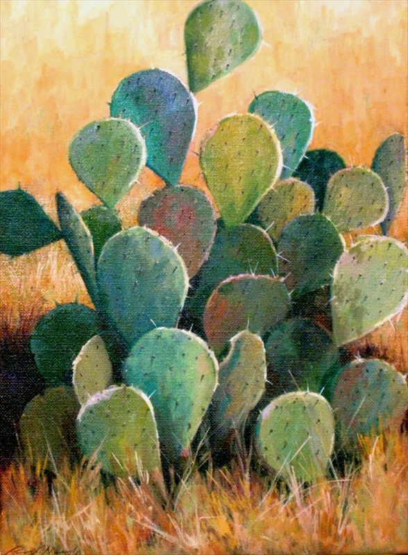 588x800 Richard Murphy Art - Cactus Oil Painting