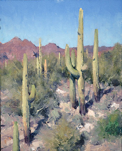 402x500 Tips For Painting Cactus In The Tucson Area - Cactus Oil Painting